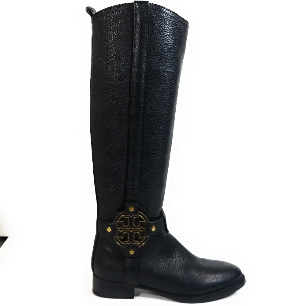 Tory Burch Miller Riding Tall Zip Up Boots 5.5 M